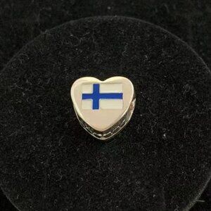 FINLAND Flag Heart Charm